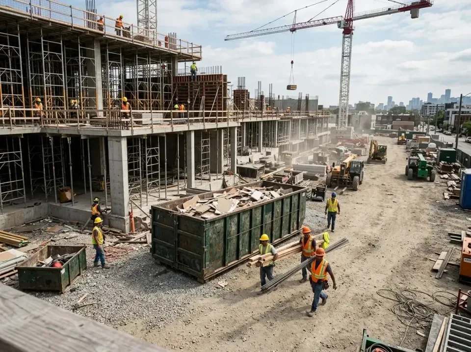 commercial-construction-site-w-002 — frequently asked questions, Low Cost Construction Dumpster Rental in Ramapo College of…